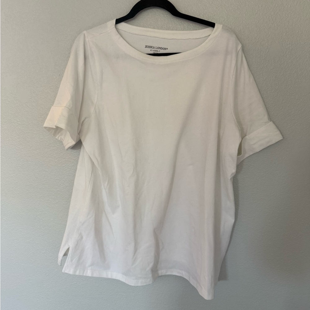 Jessica London White Plus Size T-Shirt Size 18/20